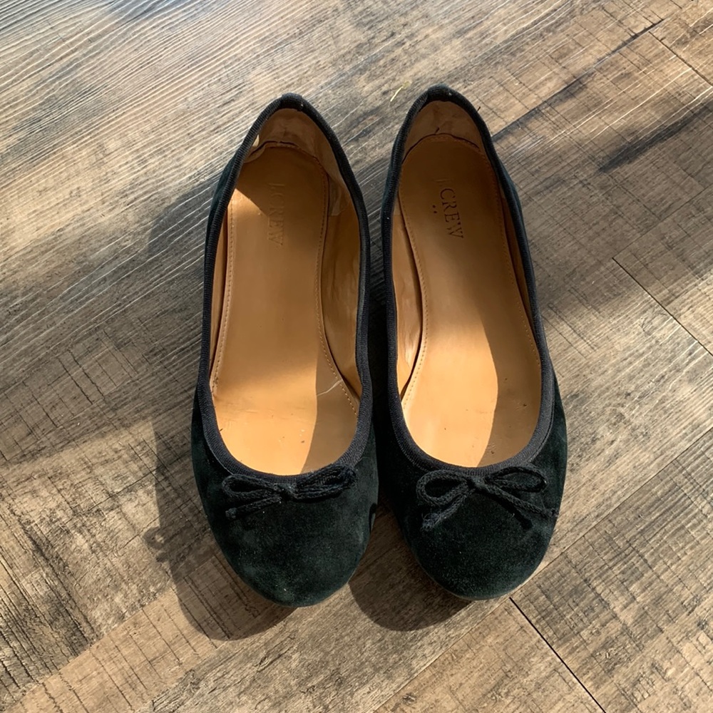 Black suede ballet flats size 8.5